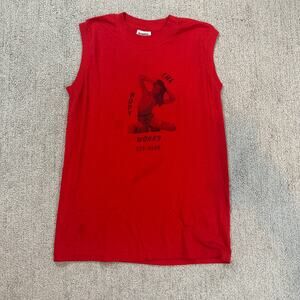 True Vintage Single Stitch "The Body Works" Graphic Sleeveless Tee Tank Top